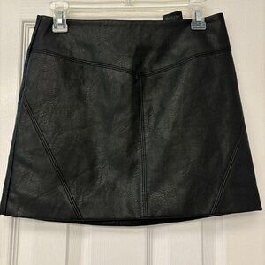 Divided Black Faux Leather Mini Skirt